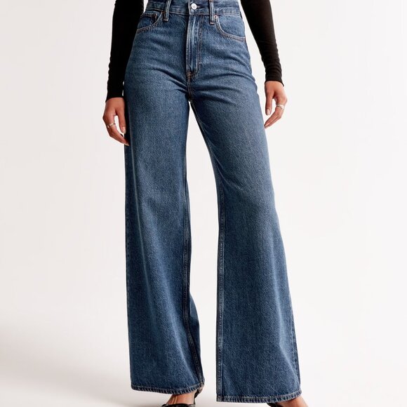 Abercrombie High Rise Wide Leg Jean (Size 24, short length) - Picture 1 of 5
